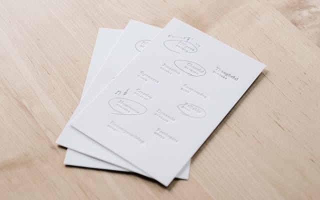 個性を表す12の言葉カード