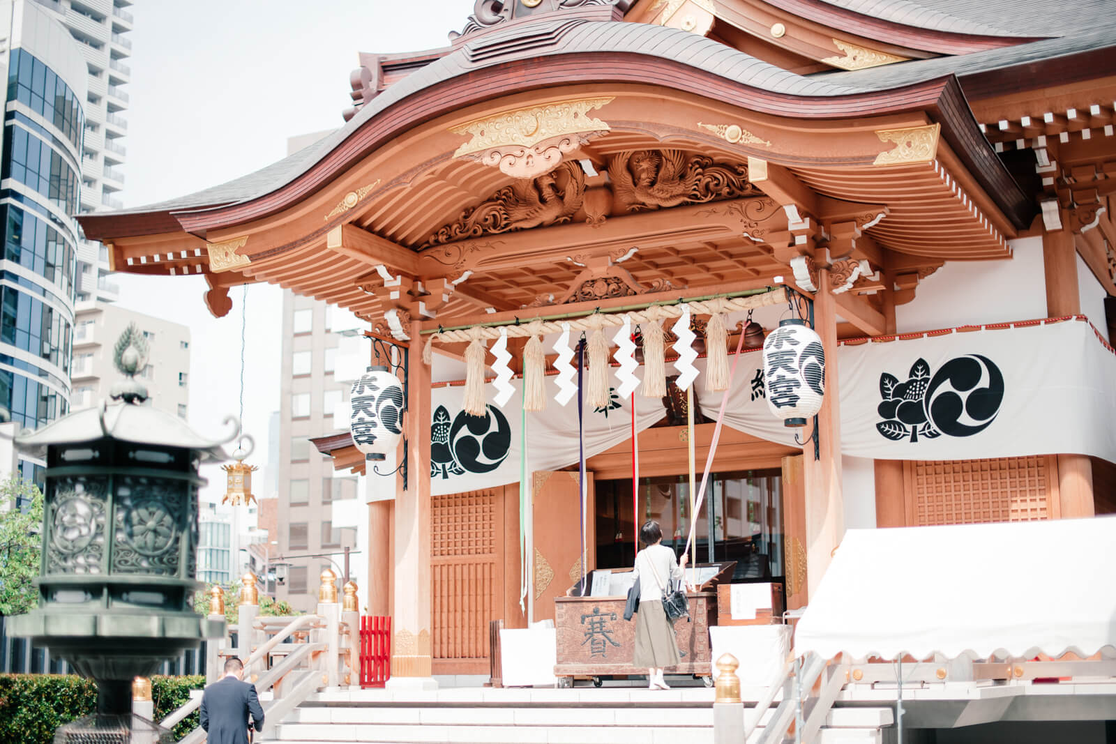水天宮　本殿　ご利益がある鈴の帯 参拝